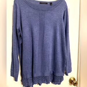 NWT Cyrus Plus Size Blue Tunic Sweater Top 1X